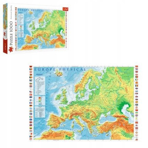 Puzzle- 1000- Mapa fizyczna Europy Trefl