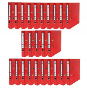 Segregator dźwigniowy EKOBOX 50mm CZERWONY 25szt.
