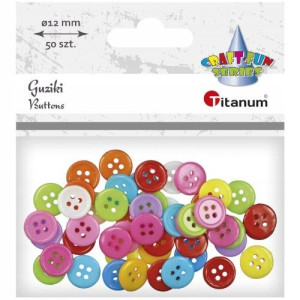 Dekoracja plastikowe guziki 12mm 50szt mix kolorów