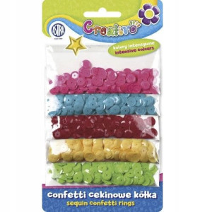 Konfetti dekoracyjne cekinowe kółka mix 5 kolorów