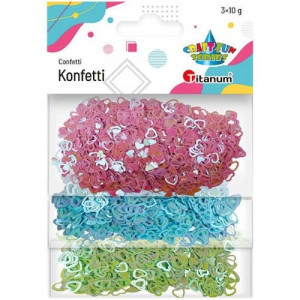 Konfetti dekoracyjne serduszka pastelowe 3 kolory