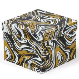 Pudełko na prezent C-D czarny mozaika 14x14x11cm