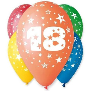 Balony z nadrukiem 18, pastelowe mix 5 szt.