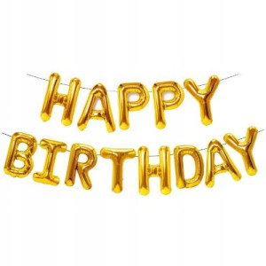 Balony foliowe girlanda Happy Birthday złote