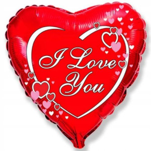 Balon foliowy Walentynki FX I love You Serce