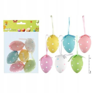 Ozdoba jajka plastik 6cm 6szt. pisanki dekoracja