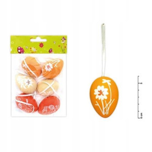 Ozdoba jajka plastik 6cm 6szt. pisanki dekoracja