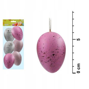 Ozdoba jajka plastik 6cm 6szt. pisanki dekoracja