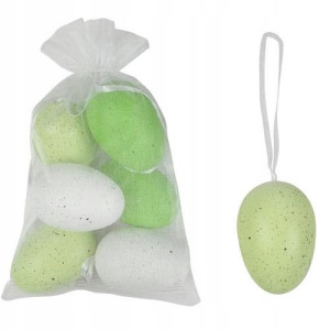 Ozdoba jajka pisanki plastik 6 cm 6 szt. mix