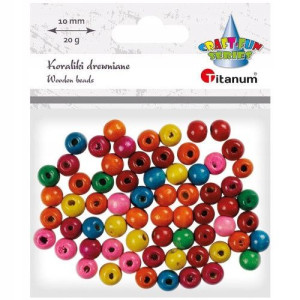 Dekoracja drewniane koraliki 10mm 10g