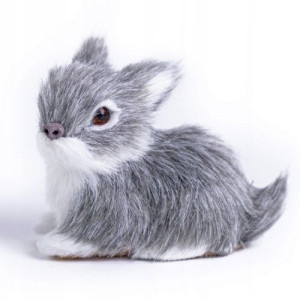 Dekoracja figurka Króliczek szary, 5,5 cm