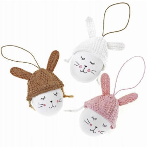 Dekoracja zawieszki pisanki- zajączki 3szt. 8cm