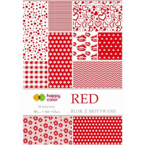 Blok papierów ozdobnych RED A4 15 ark.