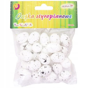 Dekoracja jajka styropianowe białe 2,5cm 25szt.