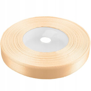 Tasiemka wstążka 12 mm satynowa kremowa 32mb