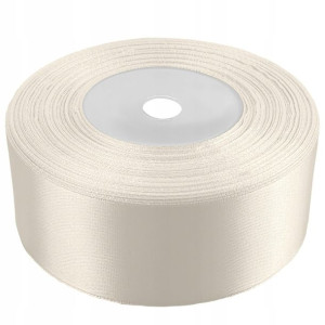 Tasiemka wstążka 38 mm satynowa ecru 32mb