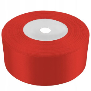 Tasiemka wstążka 38 mm satynowa czerwona 32mb