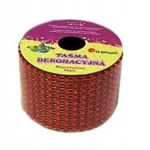 Tasiemka Wstążka DIAMENTOWA 5 cm x 2 m czerwona