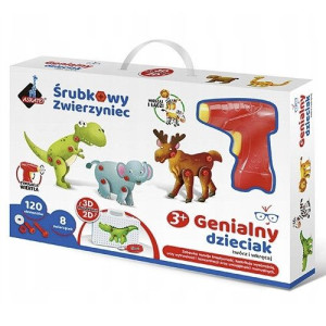 Gra zabawka Śrubkowy zwierzyniec Genialny dzieciak
