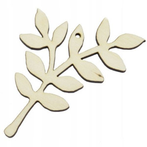 Drewniany Kwiat z łodygą 5cm decor scrapki
