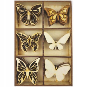 Drewniany zestaw Wiosenny Motyle 30szt. 7,5cm