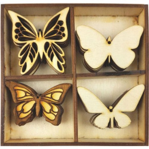 Drewniany zestaw motyle 20szt. 7,5cm