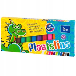 Plastelina szkolna 15g 12 kolorów Tetis