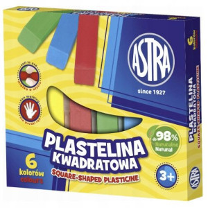 Plastelina kwadratowa 6 kolorów ASTRA