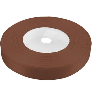 Tasiemka wstążka 12 mm satynowa brązowa 32mb