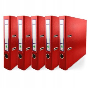 Segregator dźwigniowy A4 EKOBOX 50mm CZERWONY 5szt