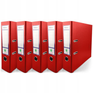 Segregator dźwigniowy A4 EKOBOX 80mm CZERWONY 5szt