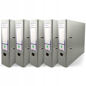 Segregator dźwigniowy A4 PP EKOBOX 80mm SZARY 5szt