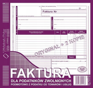 Faktura dla zwolnionych podmiotowo z podatku 212-2