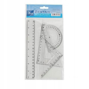 Zestaw komplet szkolny geometryczny, linijka 20cm