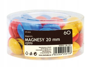 Magnesy biurowe do tablic GR-6020 20mm tuba 60szt