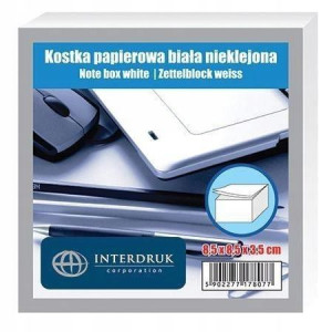 Kostka papierwa karteczki biała 8.5x8.5 nieklejona