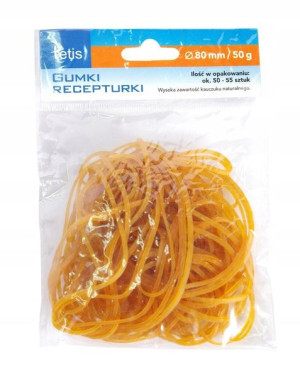 Gumki recepturki kauczukowe 80mm 50 g GG205E Tetis