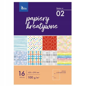 Papier kreatywny A3 zestaw nr 02, 16 arkuszy