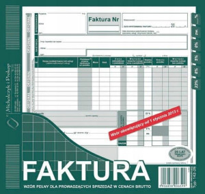 Faktura dla prowadzących sprzedaż w cenach brutto
