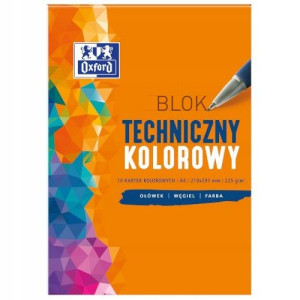 Blok techniczny Oxford A4 10k kolorowy 225g