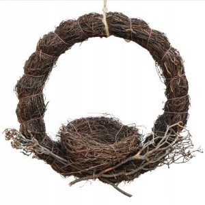 Ring rattanowy, koło, wianek z gniazdkiem 25cm