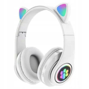 Słuchawki Dla Dzieci Bluetooth Led Rgb Kocie Uszy