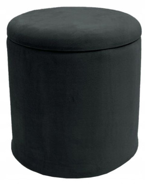 Puf Pufa ze Schowkiem Velvet 2w1 Czarna 36 cm