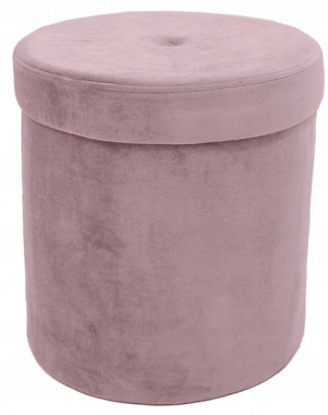 Puf Pufa ze Schowkiem Velvet 2w1 Różowy 36 cm
