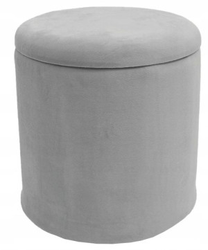 Puf Pufa ze Schowkiem Velvet 2w1 Szara 36 cm