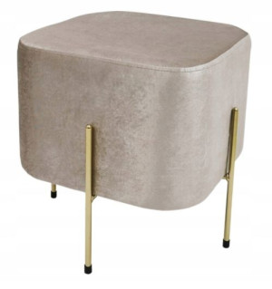 Pufa Kwadratowa Velvet na Nóżkach Beżowa 36 cm
