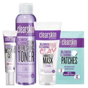 AVON Zestaw Kosmetyków Przeciwtrądzikowych Clearskin (4szt)