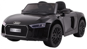 Audi R8 Spyder na akumulator lakier czarny + Pilot + EVA + Radio + LED