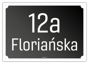 Tabliczka z numerem domu i nazwą ulicy na dom – czarna