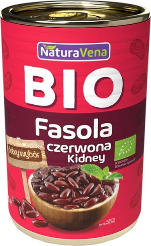 Fasola czerwona Kidney konserwowa Bio 400 g puszka NaturaVena